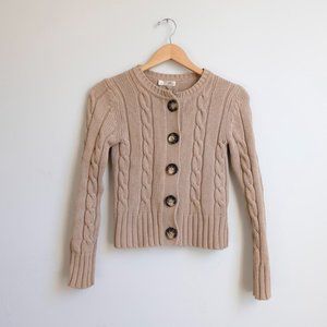 Vintage old navy beige cable knit cardigan size xs